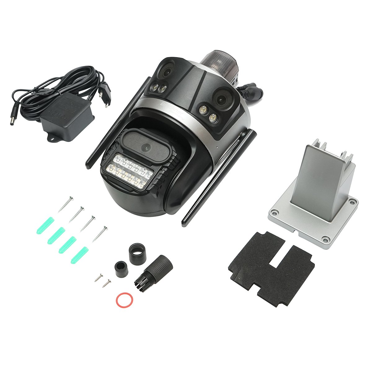 Camera de supraveghere 3 lentile, 3 obiective 8 MP, 2 CPU dual control, P2P WIFI 2.4G, PTZ cu senzor de miscare, alarma, night vision, AI detectie umana si aplicatie iCSee
